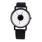 Watches - Lightweight Black And White Fashion Vegan Leather Strap Quartz Watches