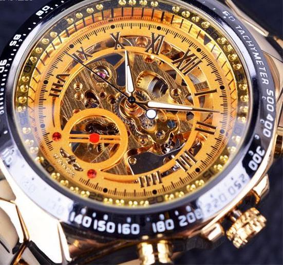 Watches - Luxury Golden Skeleton Design Men's Watch