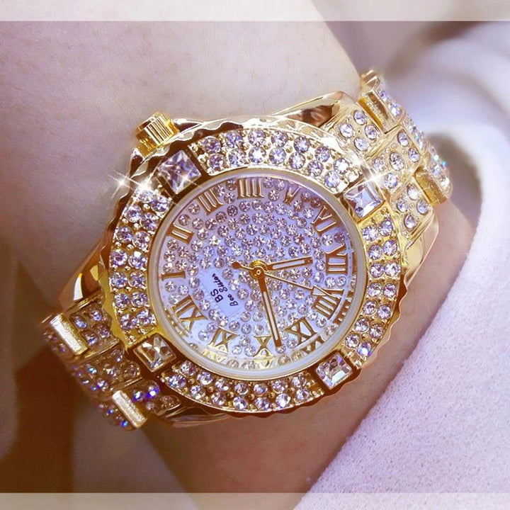 Watches - Magnificent Rhinestone Filled Roman Numeral Quartz Watch