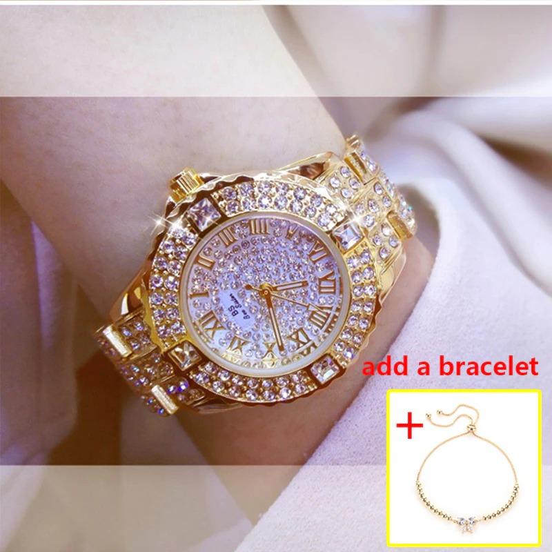 Watches - Magnificent Rhinestone Filled Roman Numeral Quartz Watch