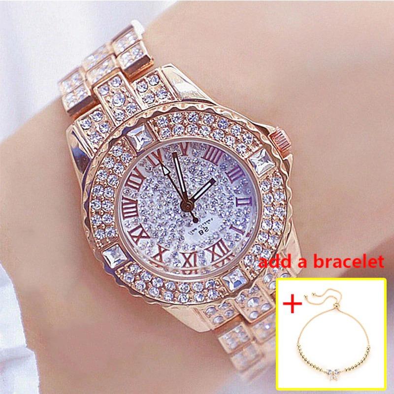 Watches - Magnificent Rhinestone Filled Roman Numeral Quartz Watch