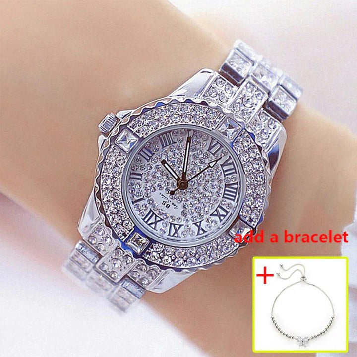 Watches - Magnificent Rhinestone Filled Roman Numeral Quartz Watch