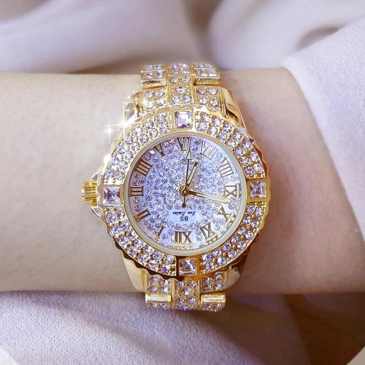 Watches - Magnificent Rhinestone Filled Roman Numeral Quartz Watch