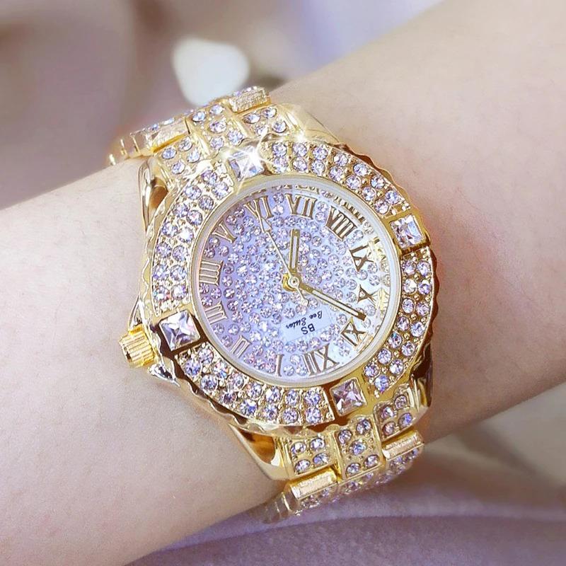 Watches - Magnificent Rhinestone Filled Roman Numeral Quartz Watch