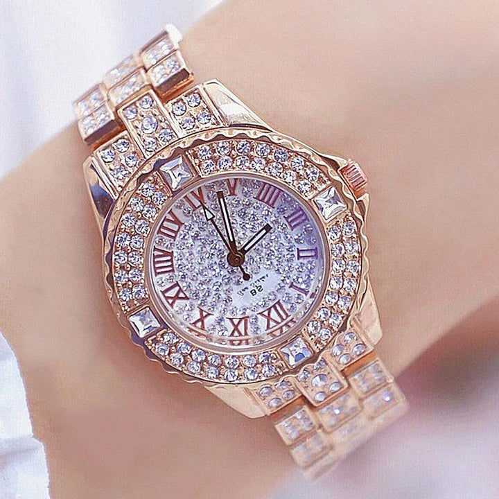 Watches - Magnificent Rhinestone Filled Roman Numeral Quartz Watch