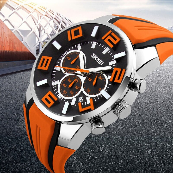 Men's Sporty Large Dial Waterproof Chronograph Quartz Watches
