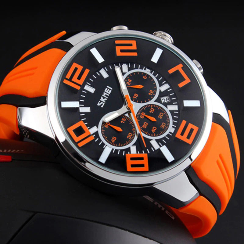 Men's Sporty Large Dial Waterproof Chronograph Quartz Watches