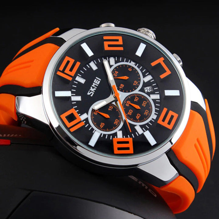 Men's Sporty Large Dial Waterproof Chronograph Quartz Watches
