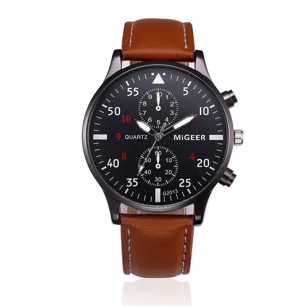 Watches - Men's Leather Sport Analog Watch