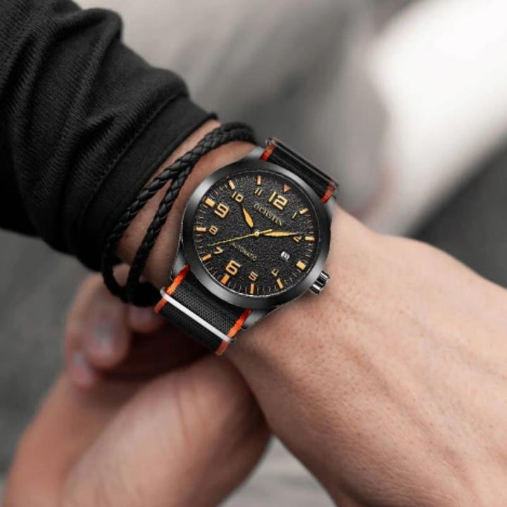 Watches - Military Outdoor Sports Large Dial With Vegan Leather Band Automatic Watches