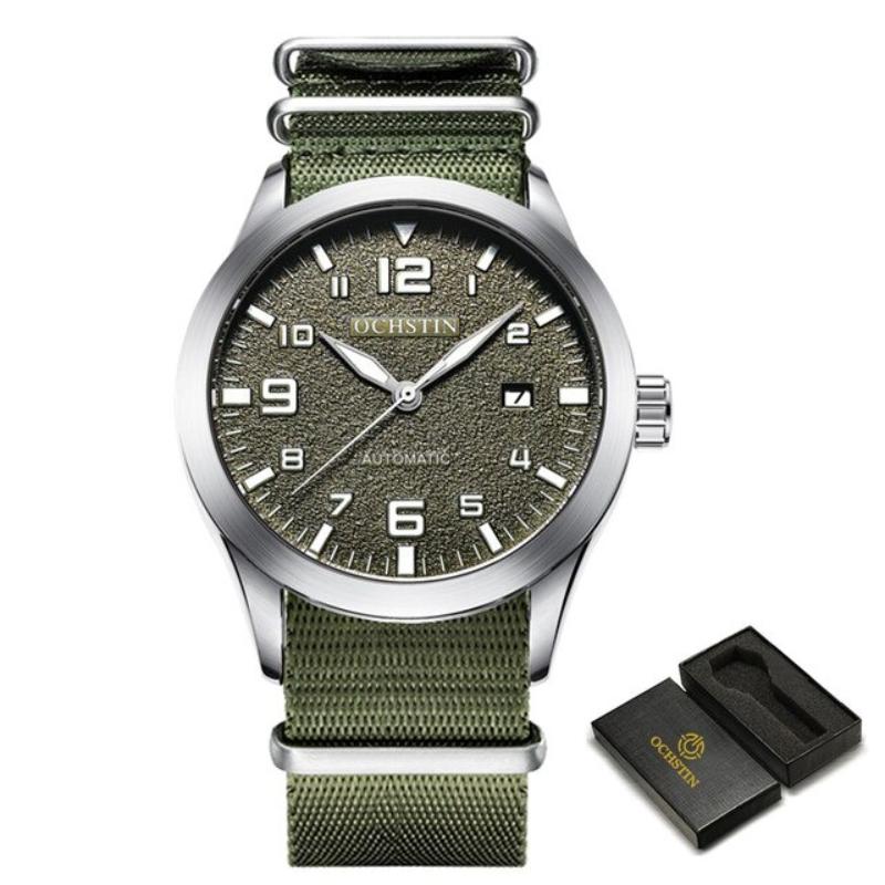 Watches - Military Outdoor Sports Large Dial With Vegan Leather Band Automatic Watches