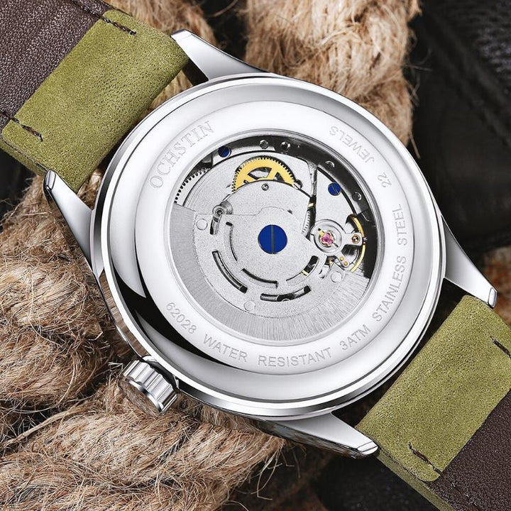 Watches - Military Outdoor Sports Large Dial With Vegan Leather Band Automatic Watches