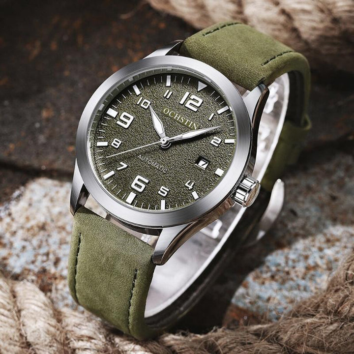 Watches - Military Outdoor Sports Large Dial With Vegan Leather Band Automatic Watches