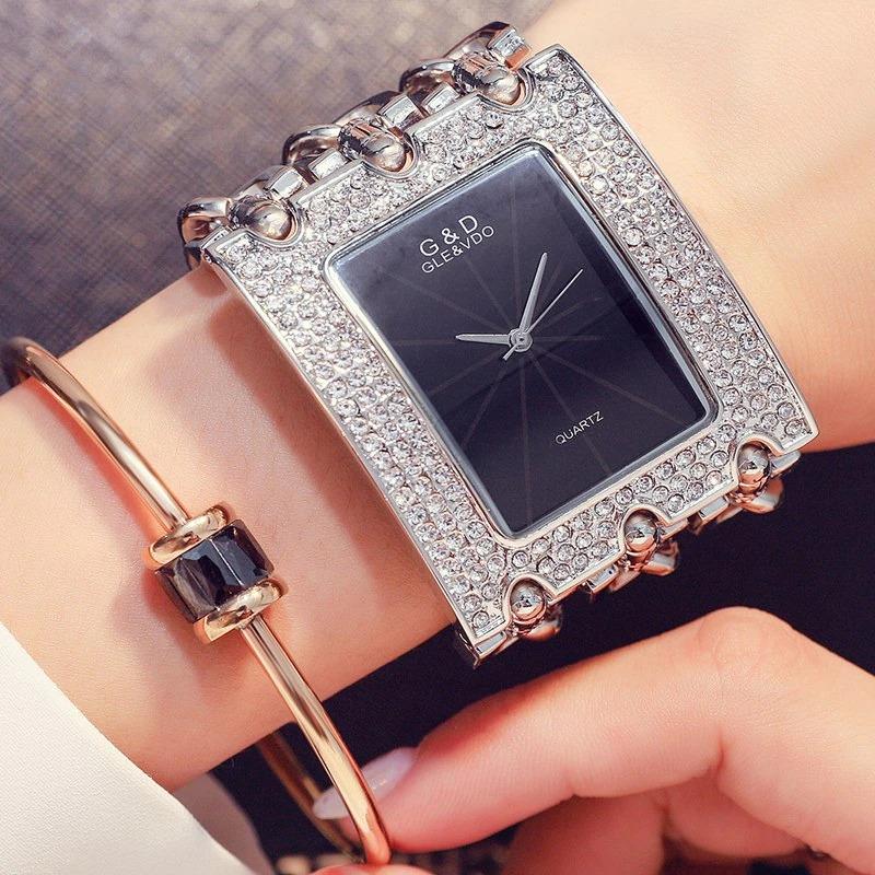 Watches - Modern Chic Rhinestone Adorned Chain Fashion Quartz Watch