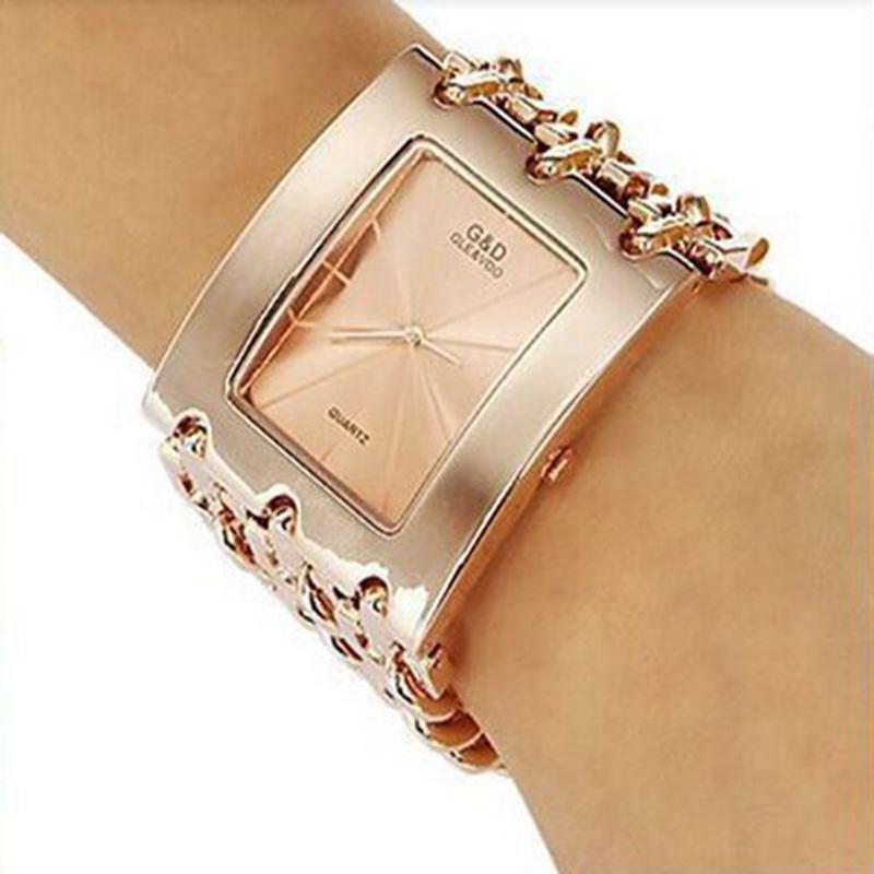 Watches - Modern Chic Rhinestone Adorned Chain Fashion Quartz Watch