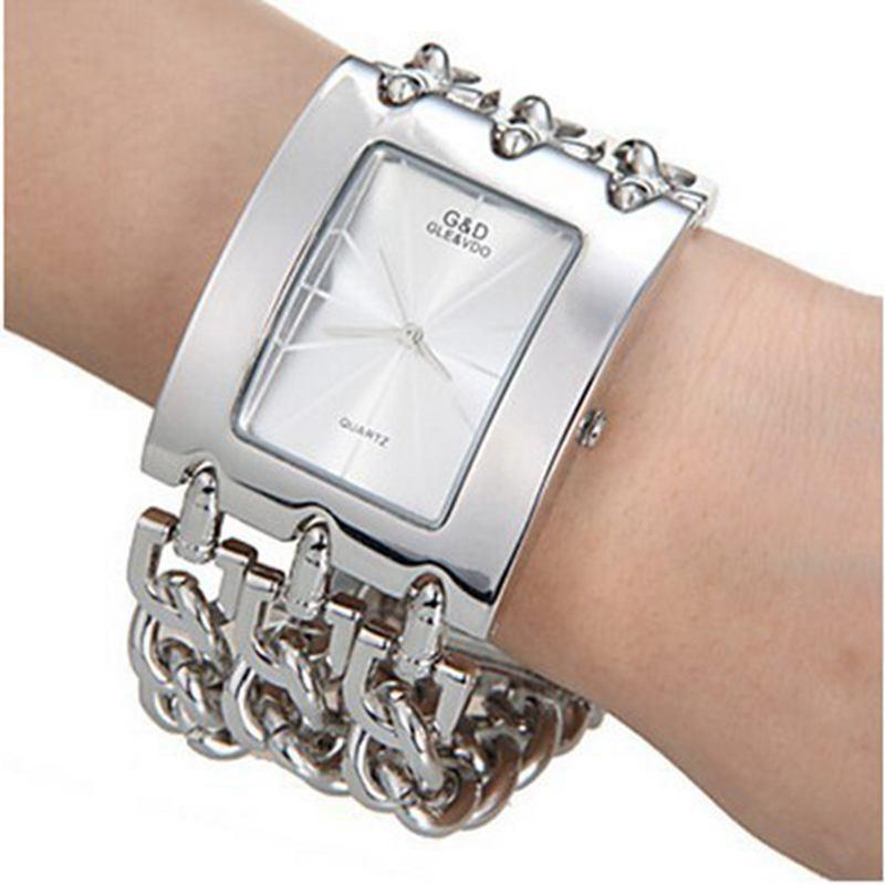 Watches - Modern Chic Rhinestone Adorned Chain Fashion Quartz Watch