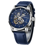 Watches - Skeleton Movement Style Self Winding Leather Sport Wristwatch