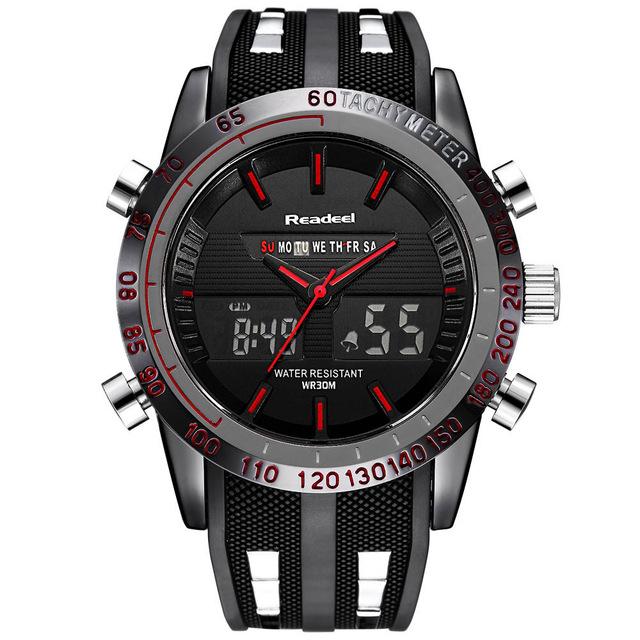 Watches - Sports Men LED Military Digital & Quartz Watch