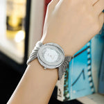 Watches - Stunning Oval Shape Case Rhinestone Bejeweled Mesh Band Wrist Watches