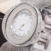 Glimmering Rhinestone Bejeweled Snug Fit Butterfly Mesh Band Wristwatches