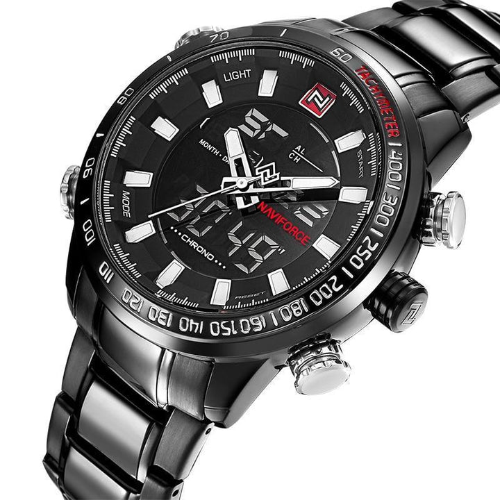 Watches - The Force 2™ Waterproof Analog Digital Stainless Steel Wrist Watch