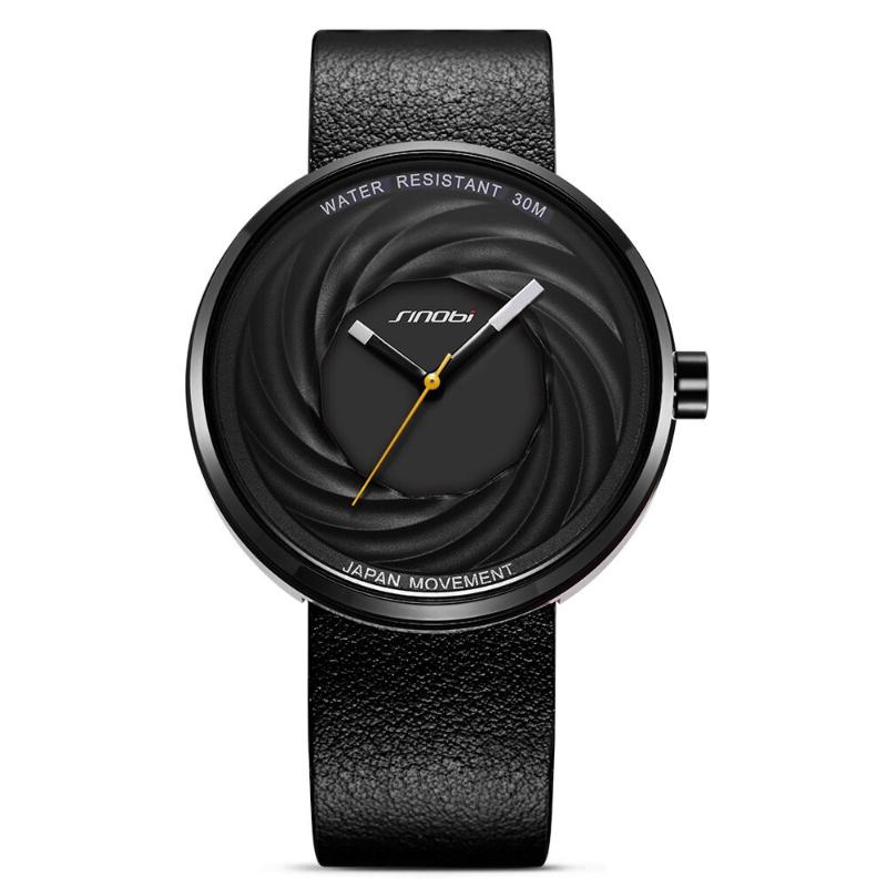 Watches - Unique Numberless Whirlpool Dial With Vegan Leather Strap Quartz Watches