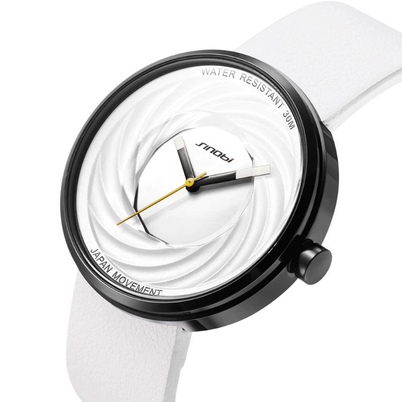 Watches - Unique Numberless Whirlpool Dial With Vegan Leather Strap Quartz Watches