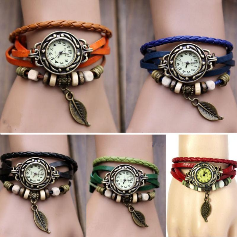 Watches - Vintage Weave Leather Design Wrist Watch Wrap