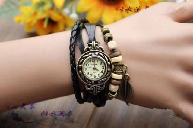 Watches - Vintage Weave Leather Design Wrist Watch Wrap