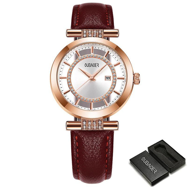 Watches - Voguish Rhinestone Accent Fashion Charm Quartz Watches