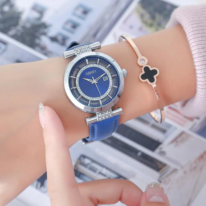 Watches - Voguish Rhinestone Accent Fashion Charm Quartz Watches