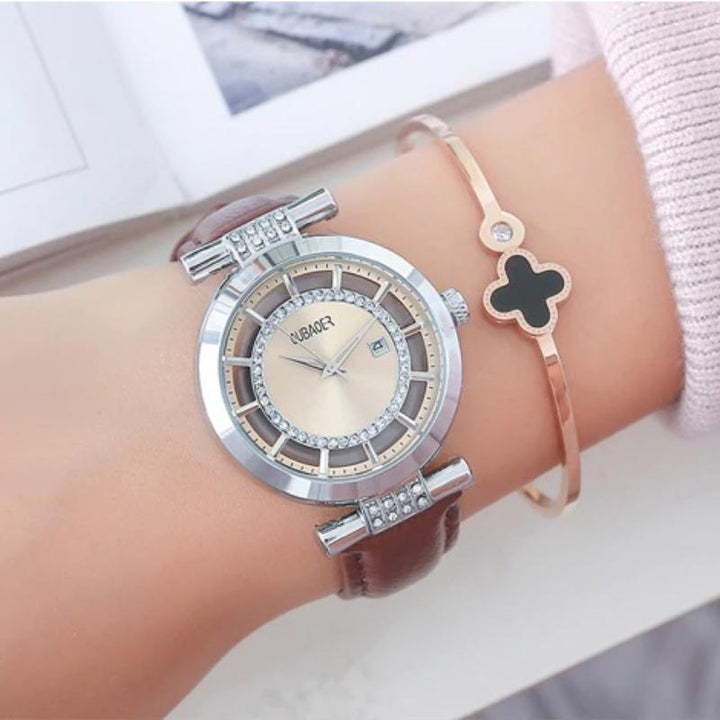 Watches - Voguish Rhinestone Accent Fashion Charm Quartz Watches