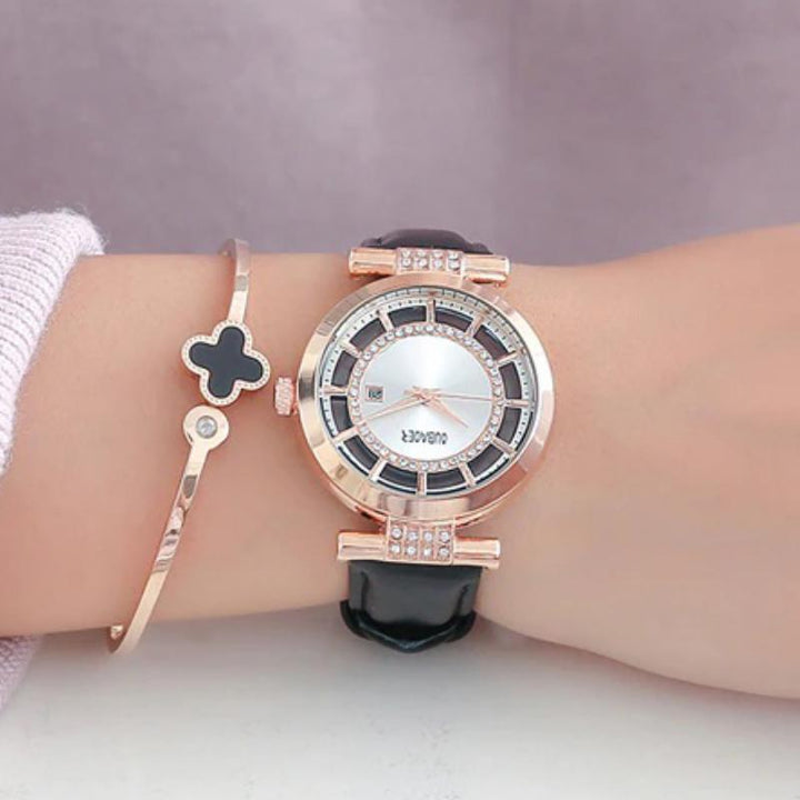 Watches - Voguish Rhinestone Accent Fashion Charm Quartz Watches