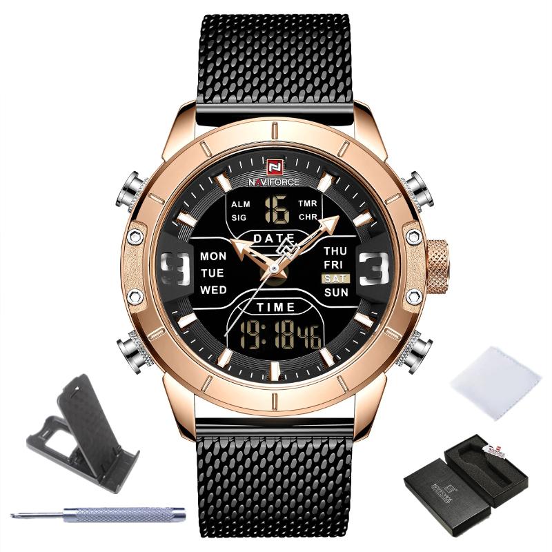 Watches - Waterproof Stainless Steel Sports Digital Quartz Watch