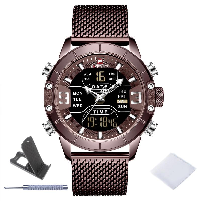 Watches - Waterproof Stainless Steel Sports Digital Quartz Watch