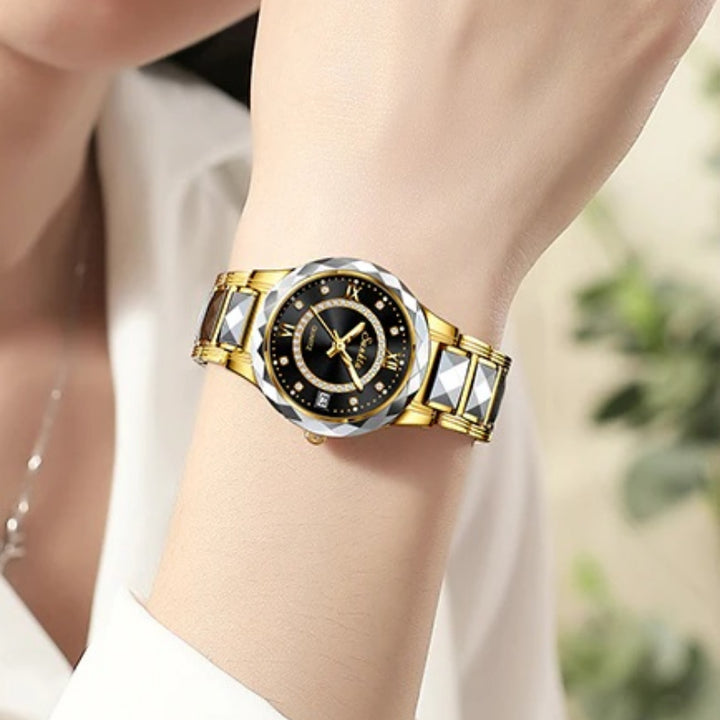 High-Class Roman Scale Rhinestone Dial Quartz Watches