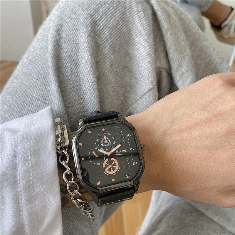 Modern Style Geometric Square Case Quartz Watches