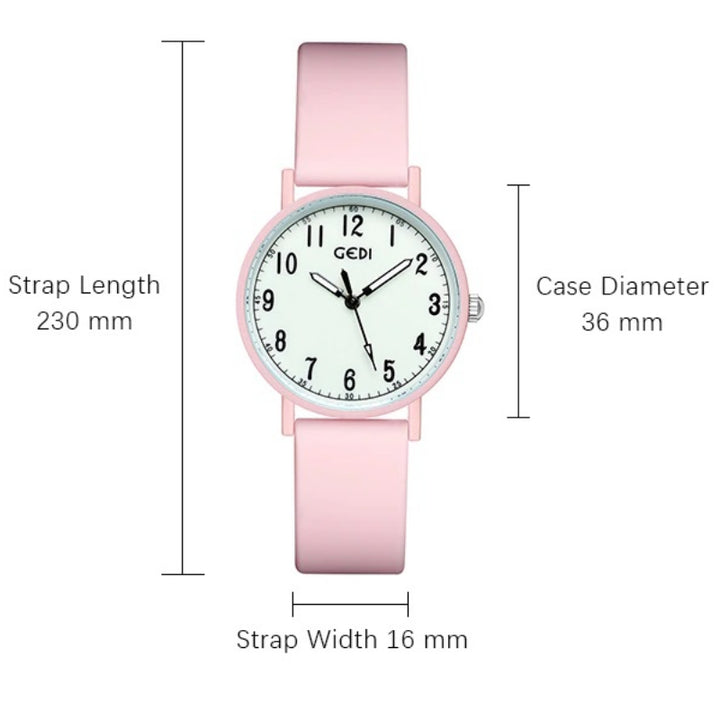 Casual Pastel-Colored Quartz Watches with Silicone Strap