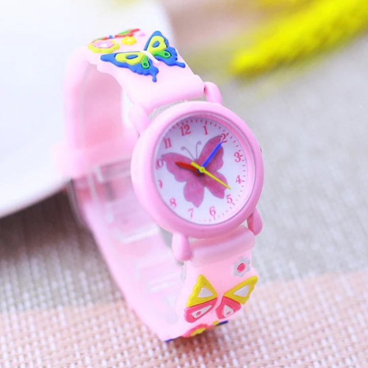 Colorful Butterfly Fashion Silicone Strap Quartz Watches for Kids