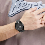Luminous Big Round Dial with Vegan Leather Strap Quartz Watches
