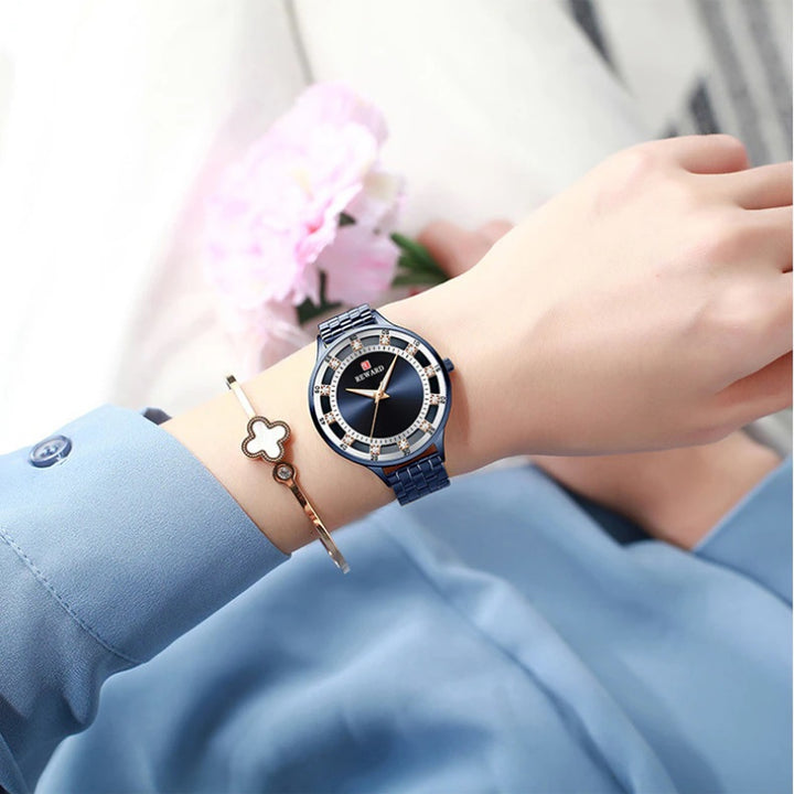 Chic and Sophisticated Rhinestone Dial Quartz Watches