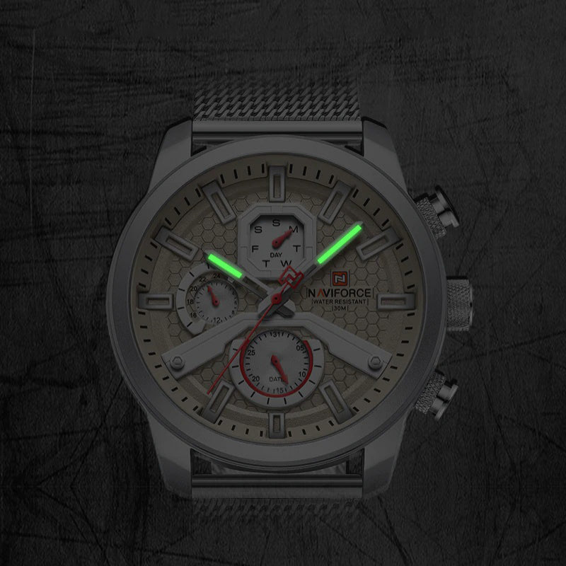 Tough Men's Luminous Stainless Steel Quartz Watches