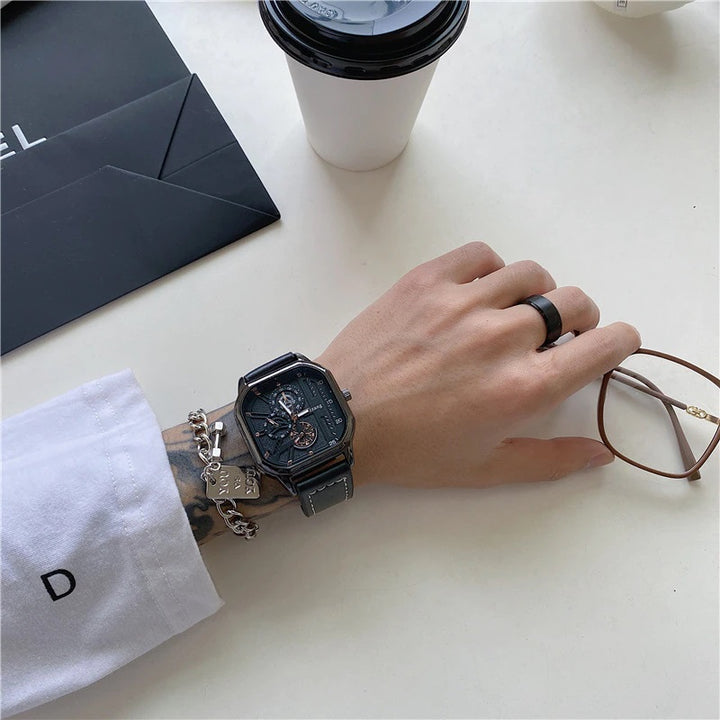 Modern Style Geometric Square Case Quartz Watches