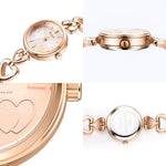 Infinity Love Heart Pattern with Hollow Strap Bracelet Quartz Watches