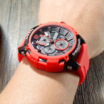 Luminous Hands Silicone Strap Military Sport Chronograph Watches