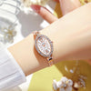 Bejeweled Rhinestone Oval Shape Case Quartz Watch Bracelets