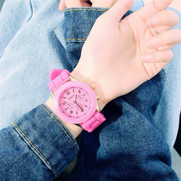 Bright Macaroon Colored Silicone Strap Quartz Watches