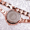Glam Fashion Rhinestone Surface with Ultra-thin Band Quartz Watches