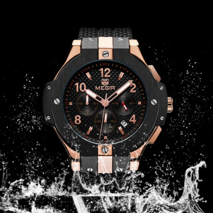 High-Fashion Luminous Silicone Strap Chronograph Watches