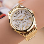 Shiny Stainless Steel Roman Numeral Dial Quartz Watches